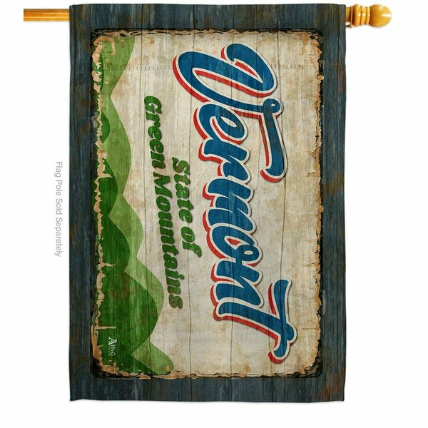 Guarderia 28 x 40 in. Vermont Vintage American State House Flag with Double-Sided Horizontal  Banner Garden GU3902077